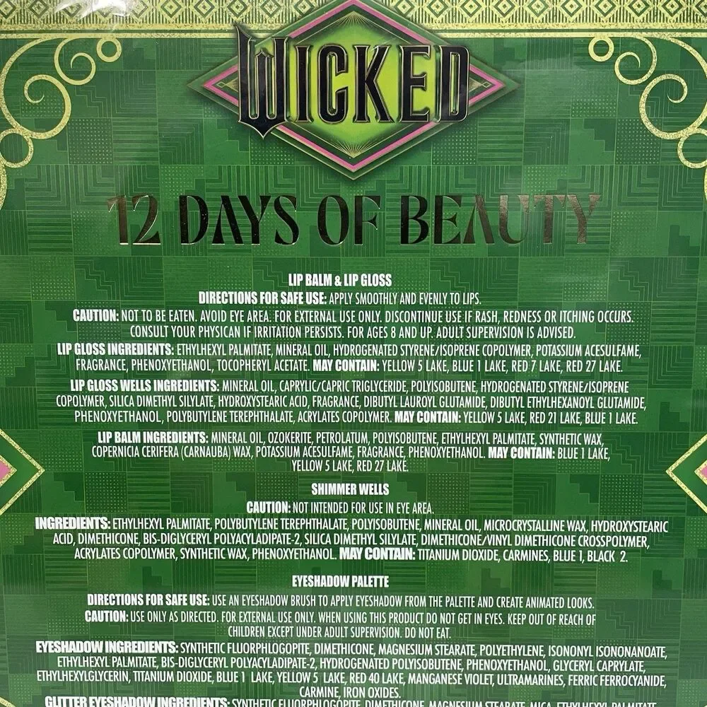 Wicked The Movie Cosmetic Advent Calendar 12 Days of Beauty Wizard of Oz Makeup
